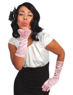 Hochwertige rosa Monte Carlo Ellenbogenhandschuhe - ideal für Karneval, thematische Partys und besondere Veranstaltungen.